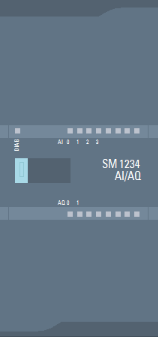 模擬量 I/O 模塊 AI4 + AQ2；插入式端子排；輸入：13 位，2.5V、5V、10V，0/4 到 20mA；可選擇頻率抑制；可選擇濾波；診斷可組態(tài)；輸出：+/-10V，0 到 20mA；診斷可組態(tài)；可選擇輸出替代值