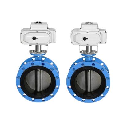 AOBL電動/氣動執行器法蘭蝶閥閥體球鐵閥板304閥座EPDM法蘭閥門